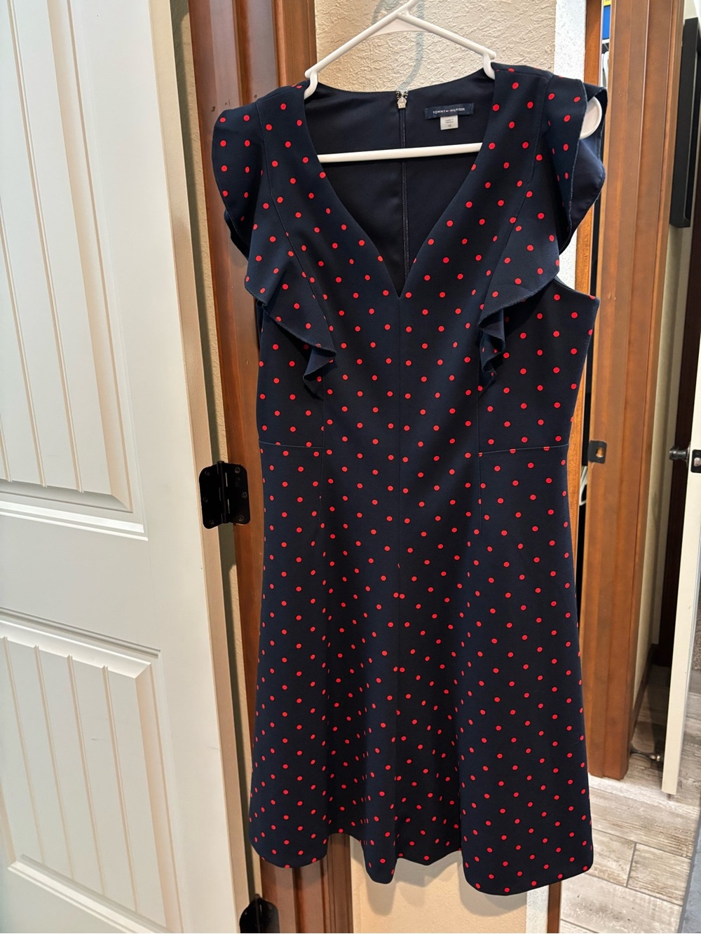 Tommy Hilfiger Navy Mini Dress with Red Polka Dots